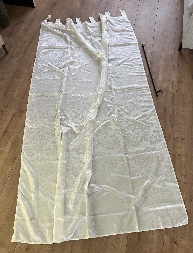Gordijn 145x245cm, inclusief roede, Huis en Inrichting, Wit, 145 cm, Zo goed als nieuw, Gordijn