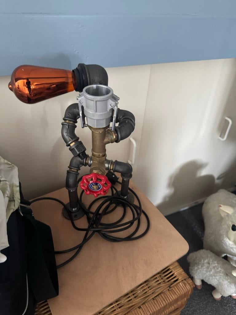 Industriële Drank Tapper Lamp - Uniek Design, Huis en Inrichting, Lampen | Tafellampen, Ophalen, Gebruikt, Metaal, Minder dan 50 cm