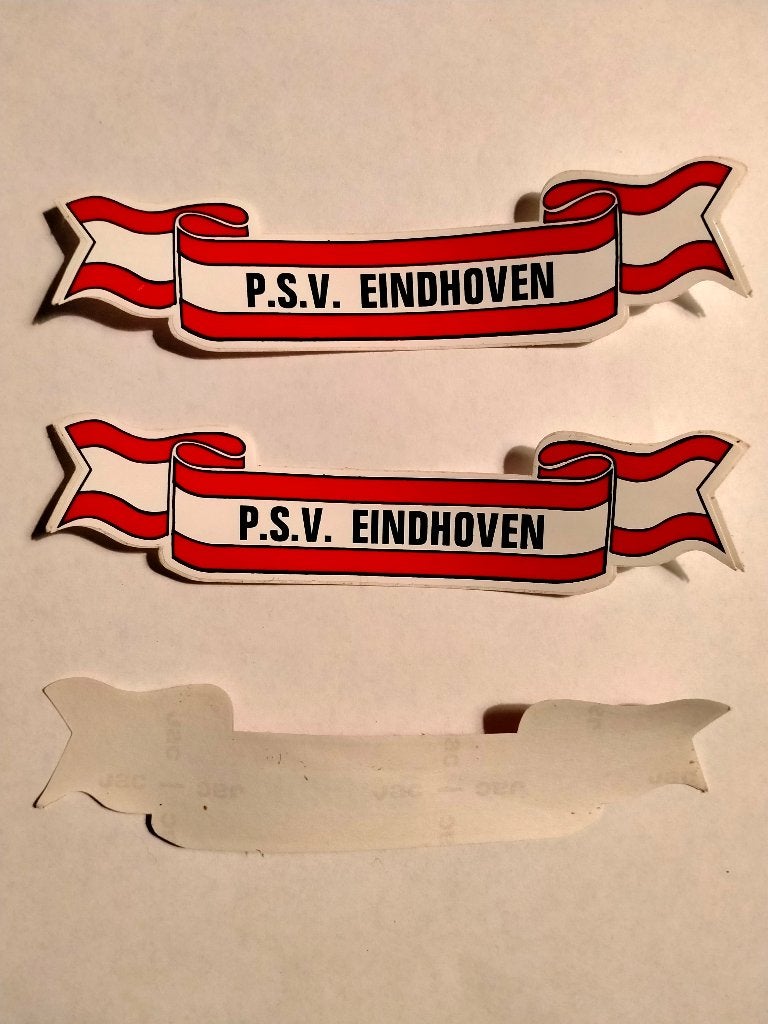 PSV P.S.V Eindhoven vintage voetbal club sticker banner, Verzenden, Zo goed als nieuw, Sport