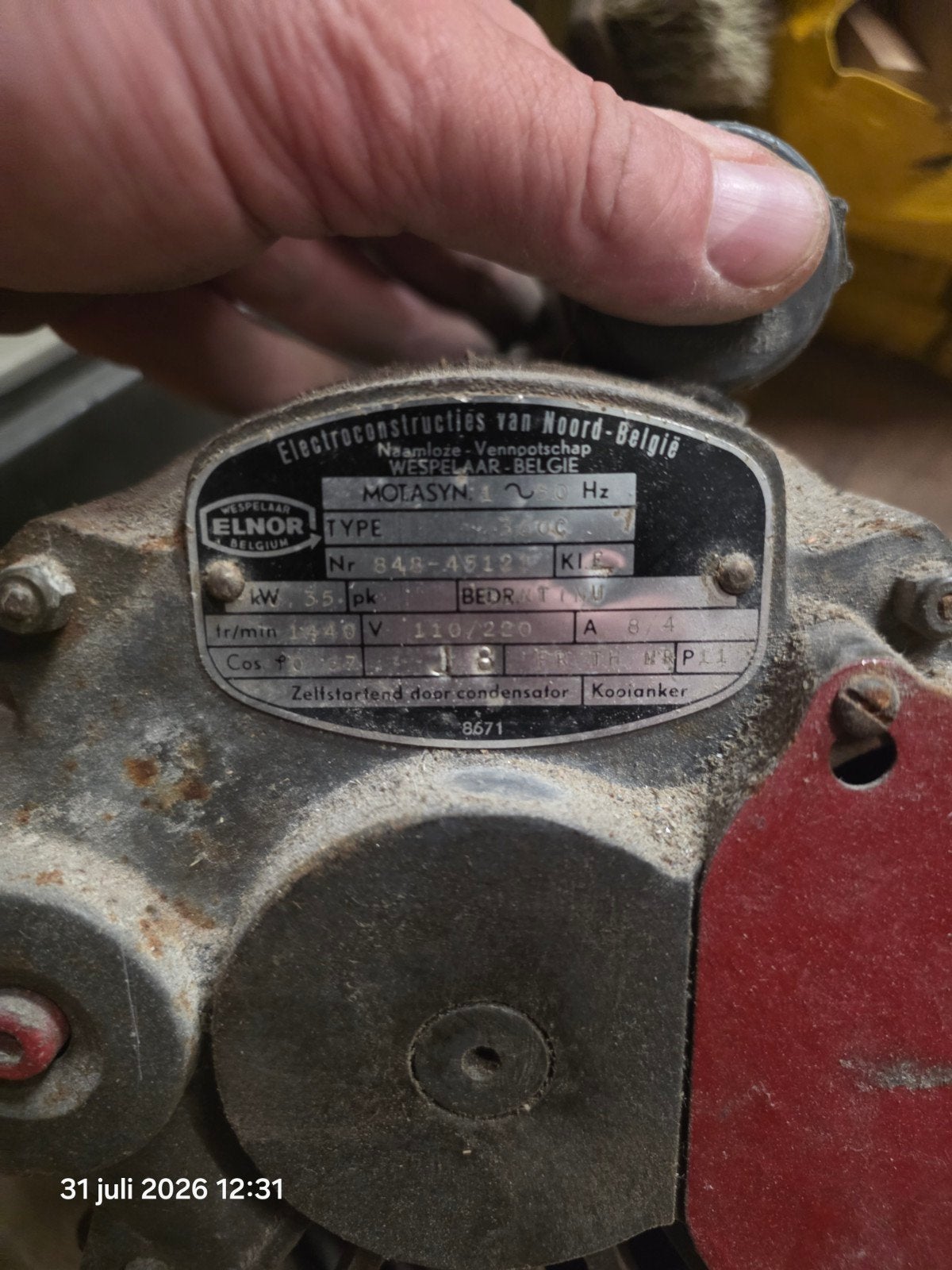 Sterke 220V motor voor slijp- of polijstmachine, Ophalen of Verzenden