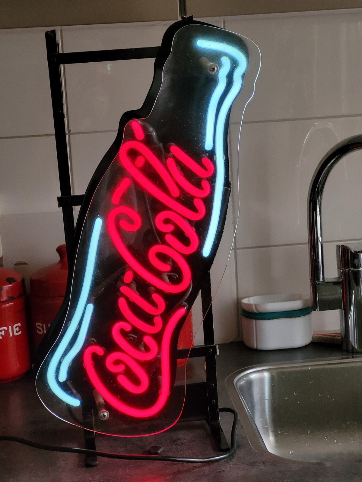 Coca  cola neon licht reclame, Verzamelen, Merken en Reclamevoorwerpen, Ophalen of Verzenden, Gebruikt, Lichtbak of (neon) lamp