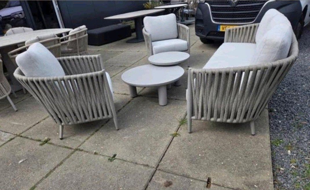LUXE 5 DELIGE LOUNGESET MET ROPE TAUPE Setprijs €1199, Ophalen, Nieuw