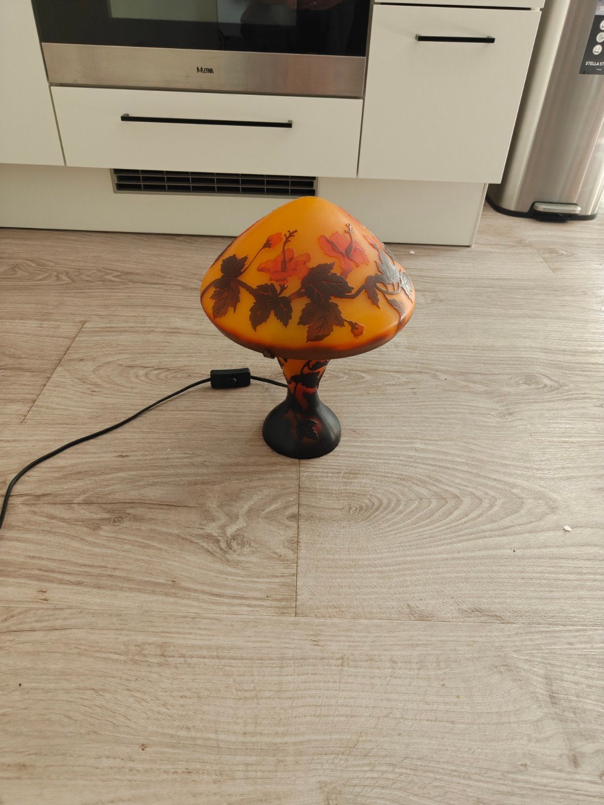 Unieke paddestoel lamp met bloemmotief, Ophalen