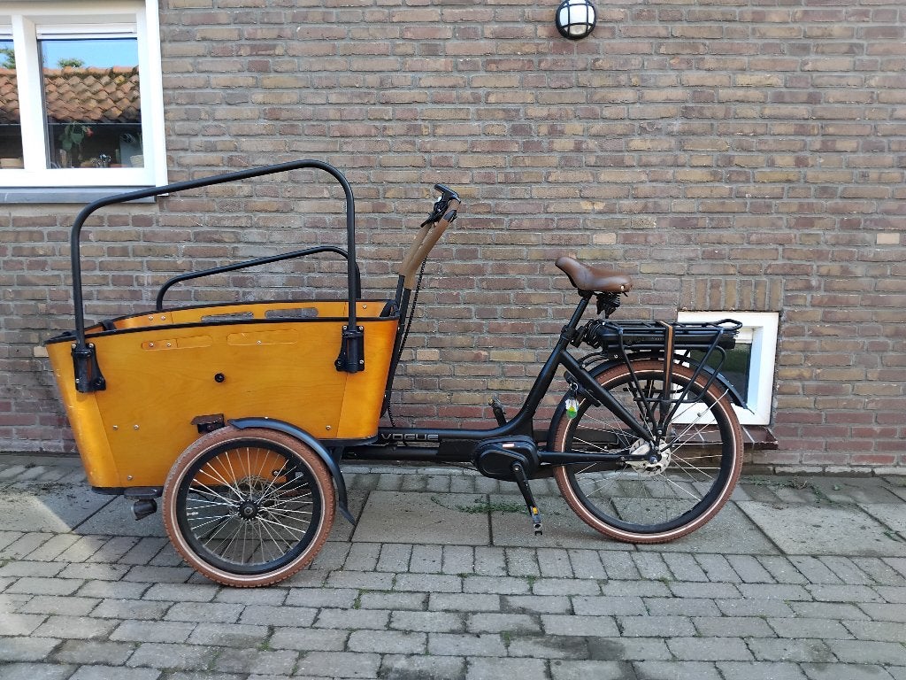 Fijne en goede bakfiets - Vogue Carry 3, 4 kinderen of meer, Gebruikt, Huif, Schijfrem