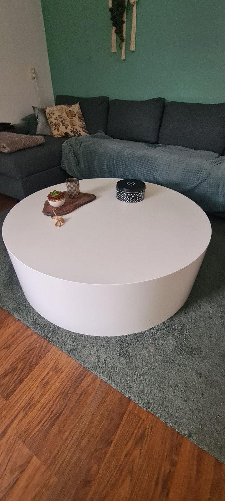 Salontafel wit rond 110 cm, Ophalen, Gebruikt, Rond, 5 – 50