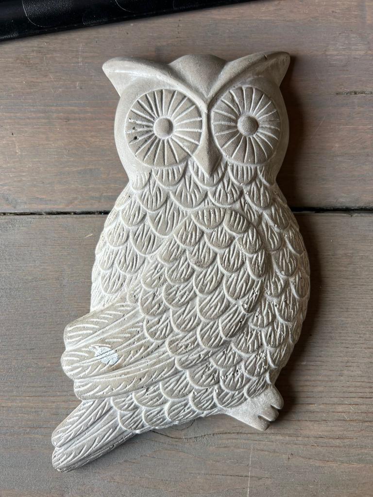 Uil wanddecoratie betonlook landelijke / Scandinavische, Huis en Inrichting, Woonaccessoires | Wanddecoraties, Wandsculptuur, Gebruikt