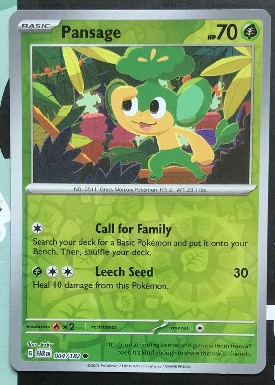 Pokemon - Pansage (PAR 004) - Reverse holo.., Ophalen of Verzenden, Nieuw, Losse kaart, Foil