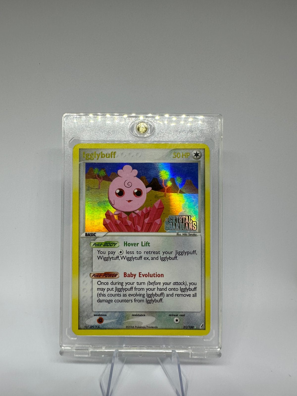Igglybuff 21/100 Rare Crystal Guardians Reverse Holo Stamp, Ophalen of Verzenden, Zo goed als nieuw