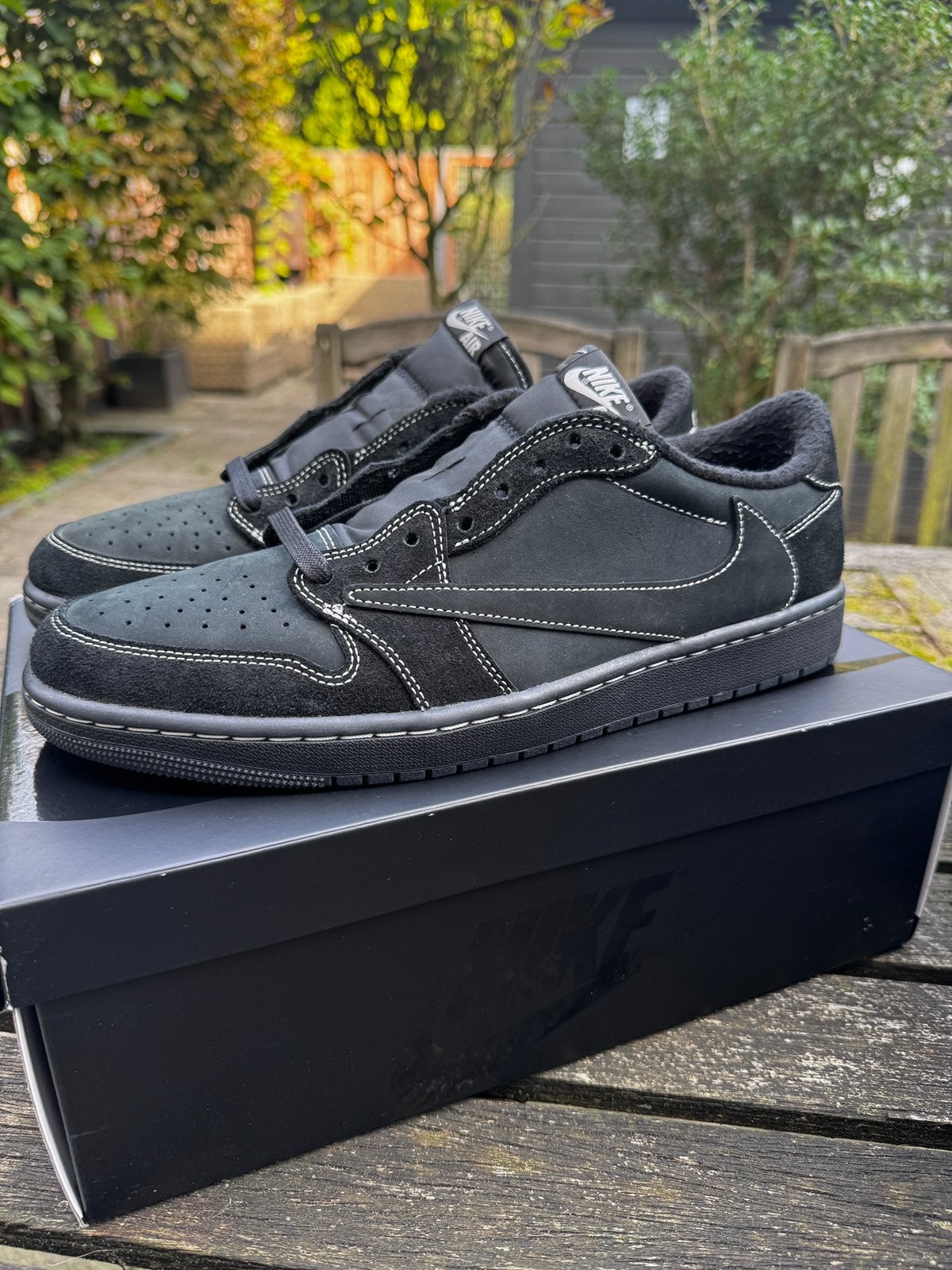 Jordan 1 Low Travis Scott Black Phantom | 46, Zwart, Nieuw, Ophalen of Verzenden, Sneakers of Gympen
