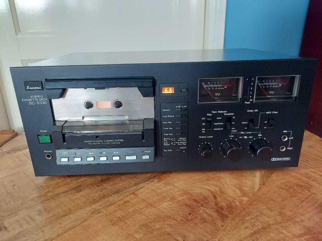 •	Sansui SC-5330 Stereo Cassette Deck – Zwarte Uitvoering, Ophalen, Enkel, Overige merken