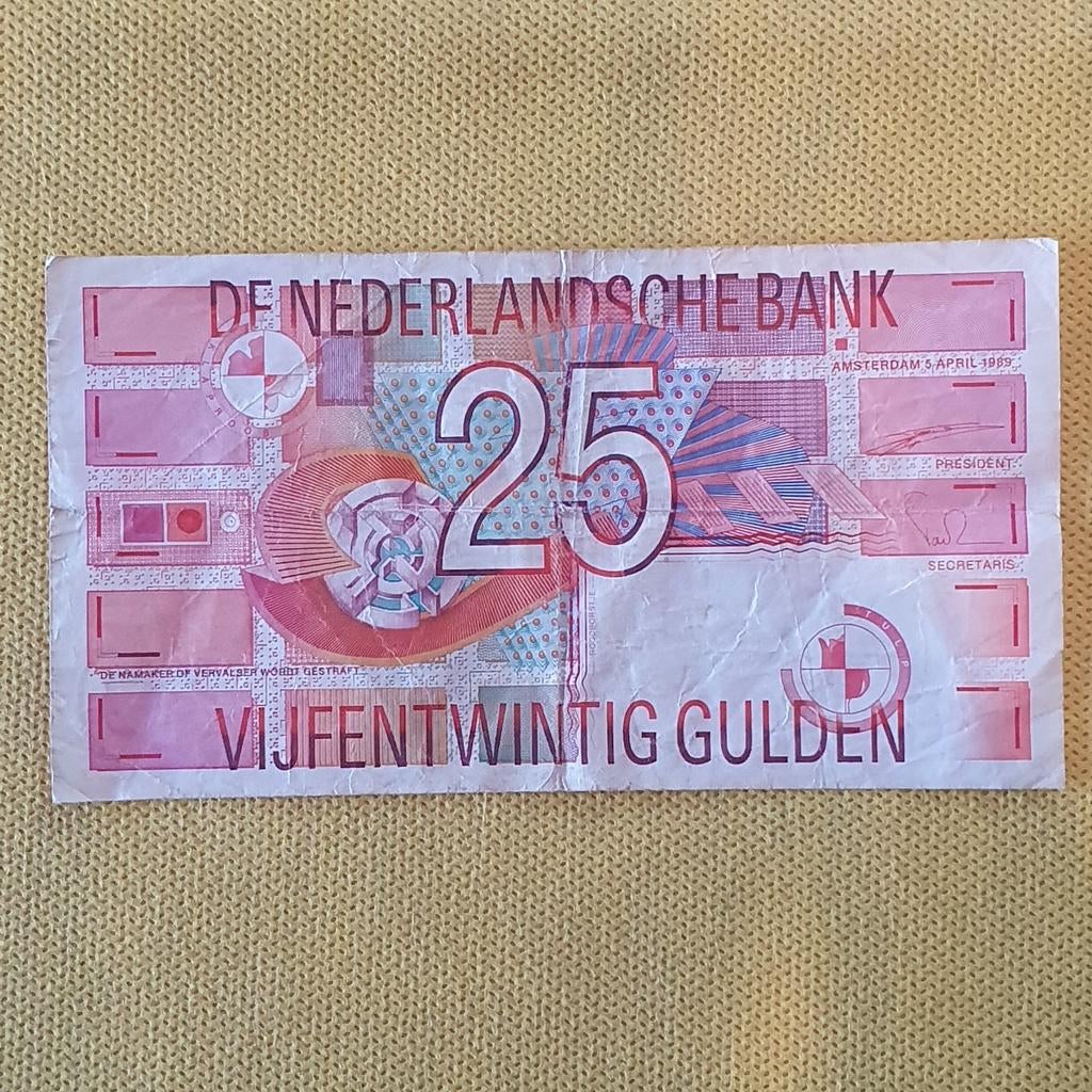 25 Gulden bankbiljet uit 1989, Postzegels en Munten, Bankbiljetten | Nederland, Ophalen of Verzenden