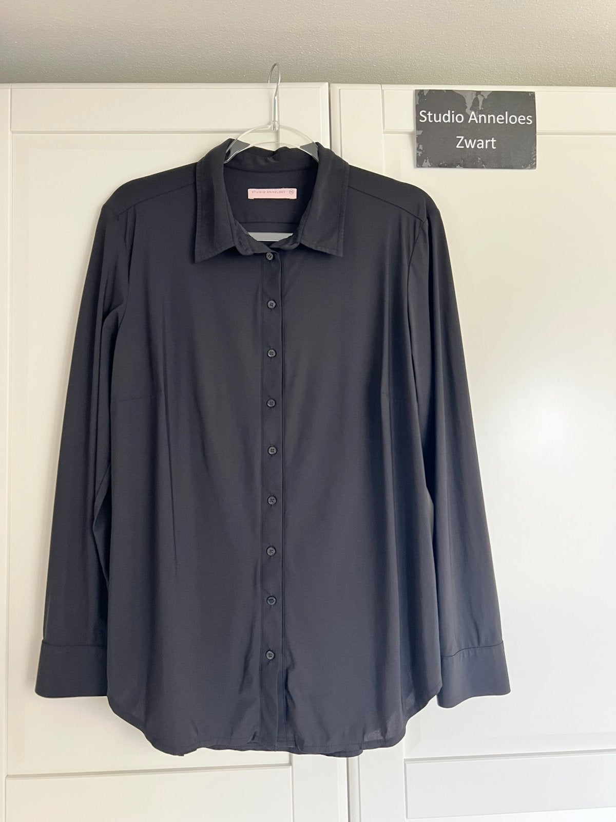 Studio anneloes poppy blouse XXL zwart travelstof, Zwart, Maat 46/48 (XL) of groter, Ophalen of Verzenden, Zo goed als nieuw
