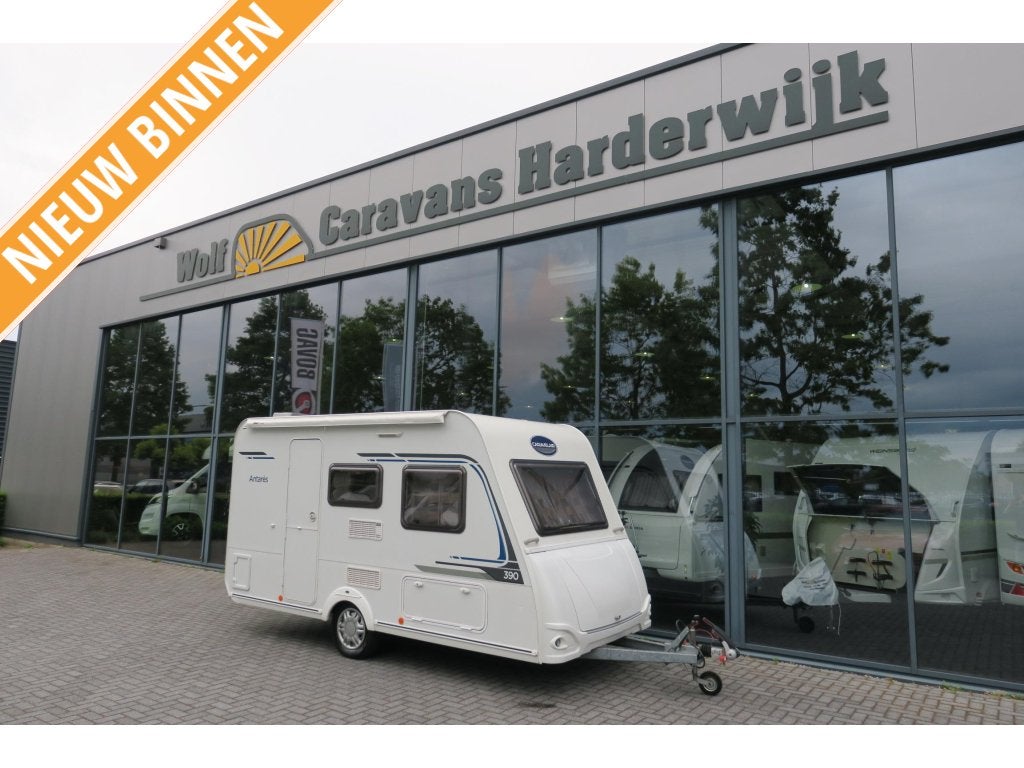 Caravelair Antares 390 VOORTENT+ZAKLUIFEL, Caravans en Kamperen, Kachel, Bedrijf, Treinzit, 500 - 750 kg
