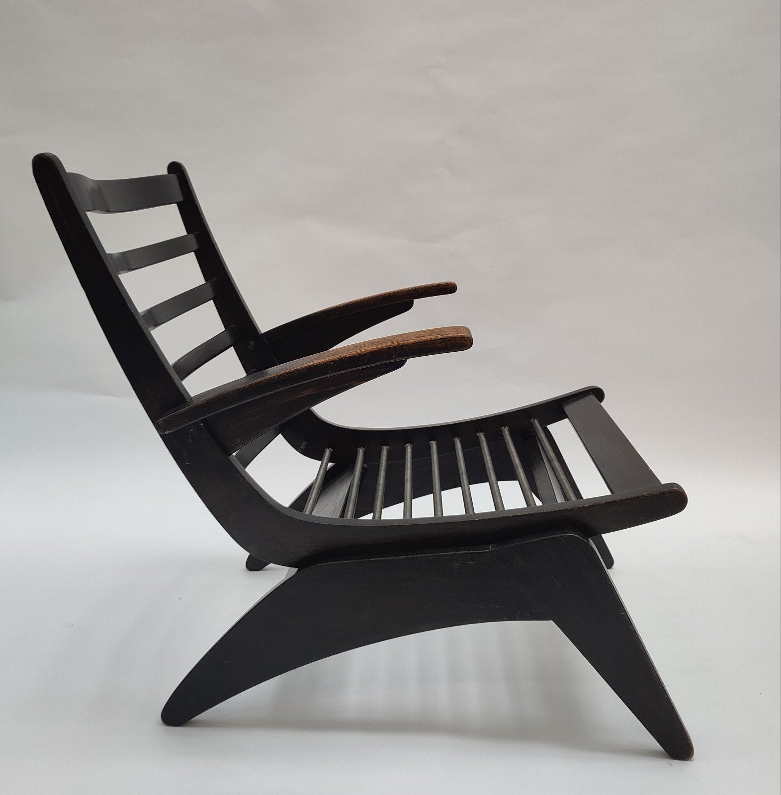 Jan Den Drijver fauteuil De Stijl Hout stoel opknapper, Huis en Inrichting, Fauteuils, Minder dan 50 cm, Gebruikt, ., 75 tot 100 cm