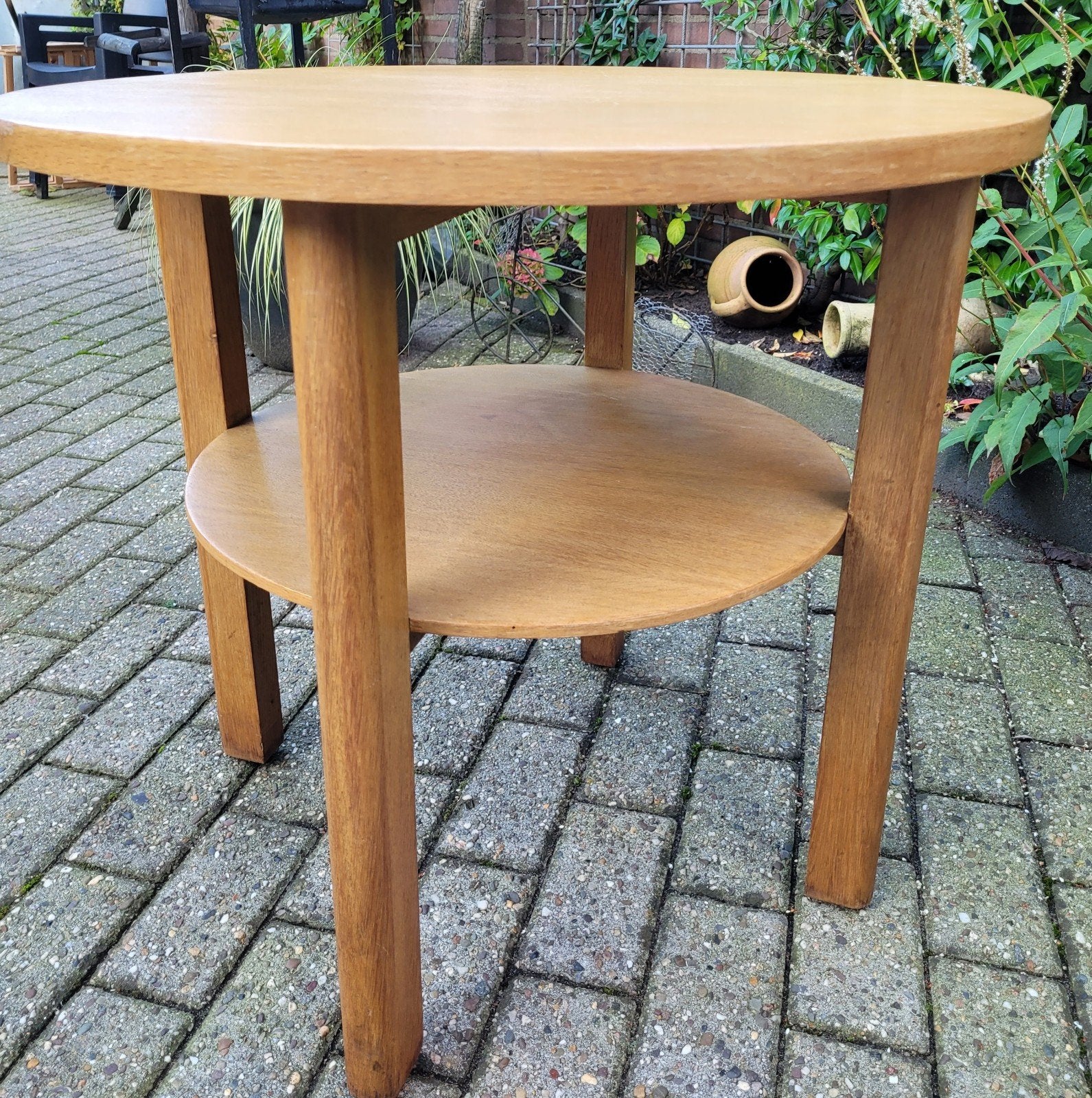 vintage salon Tafel, Ophalen, 50 tot 100 cm, Rond, Zo goed als nieuw