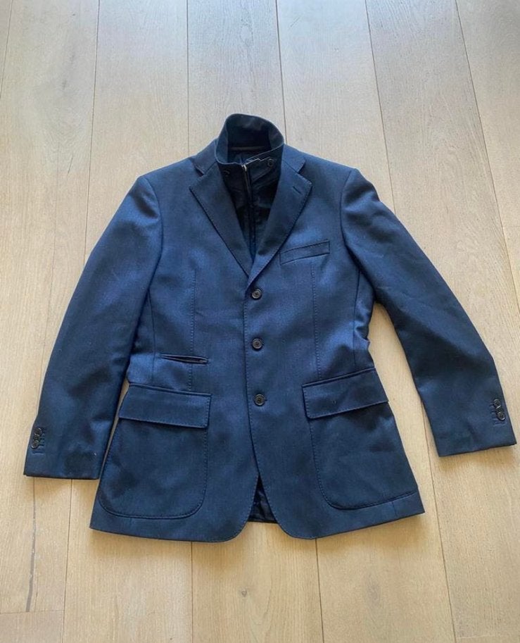 Mc gregor 48 nieuw M wol kraag kan eraf, Ophalen of Verzenden, Zo goed als nieuw, Maat 48/50 (M), Blauw