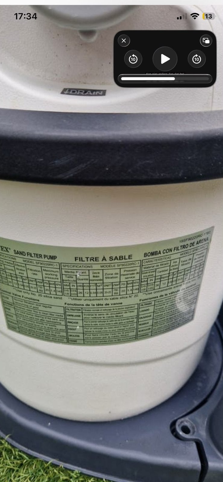 Intex Zandfilter voor zwembad SF90220RC-1., Ophalen, Zo goed als nieuw
