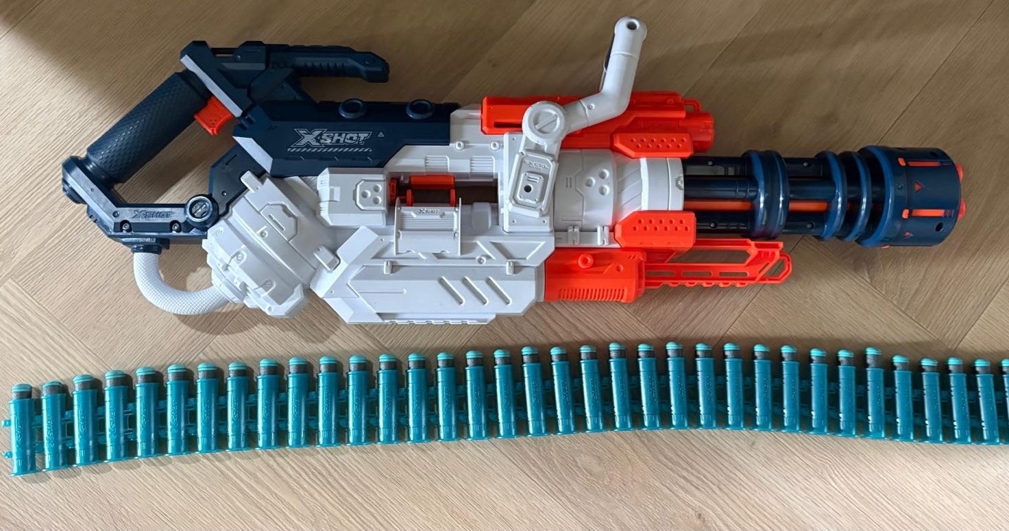 X-Shot Gatling Blaster met munitieband, Ophalen, Zo goed als nieuw