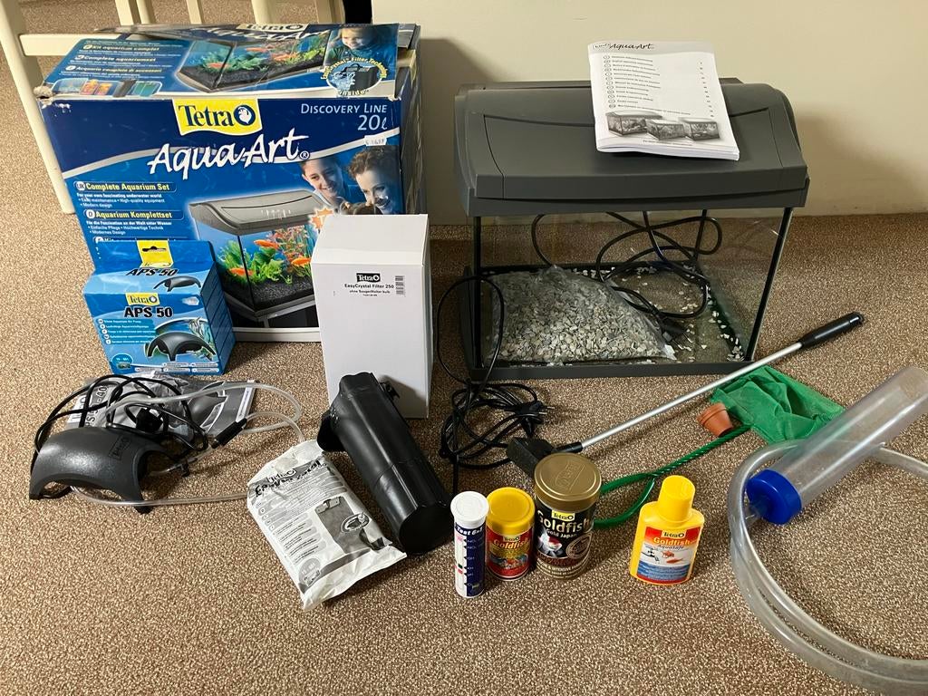 Als nieuw aquarium Tetra 20liter, compleet water + luchtpomp, Ophalen, Zo goed als nieuw, Overige typen