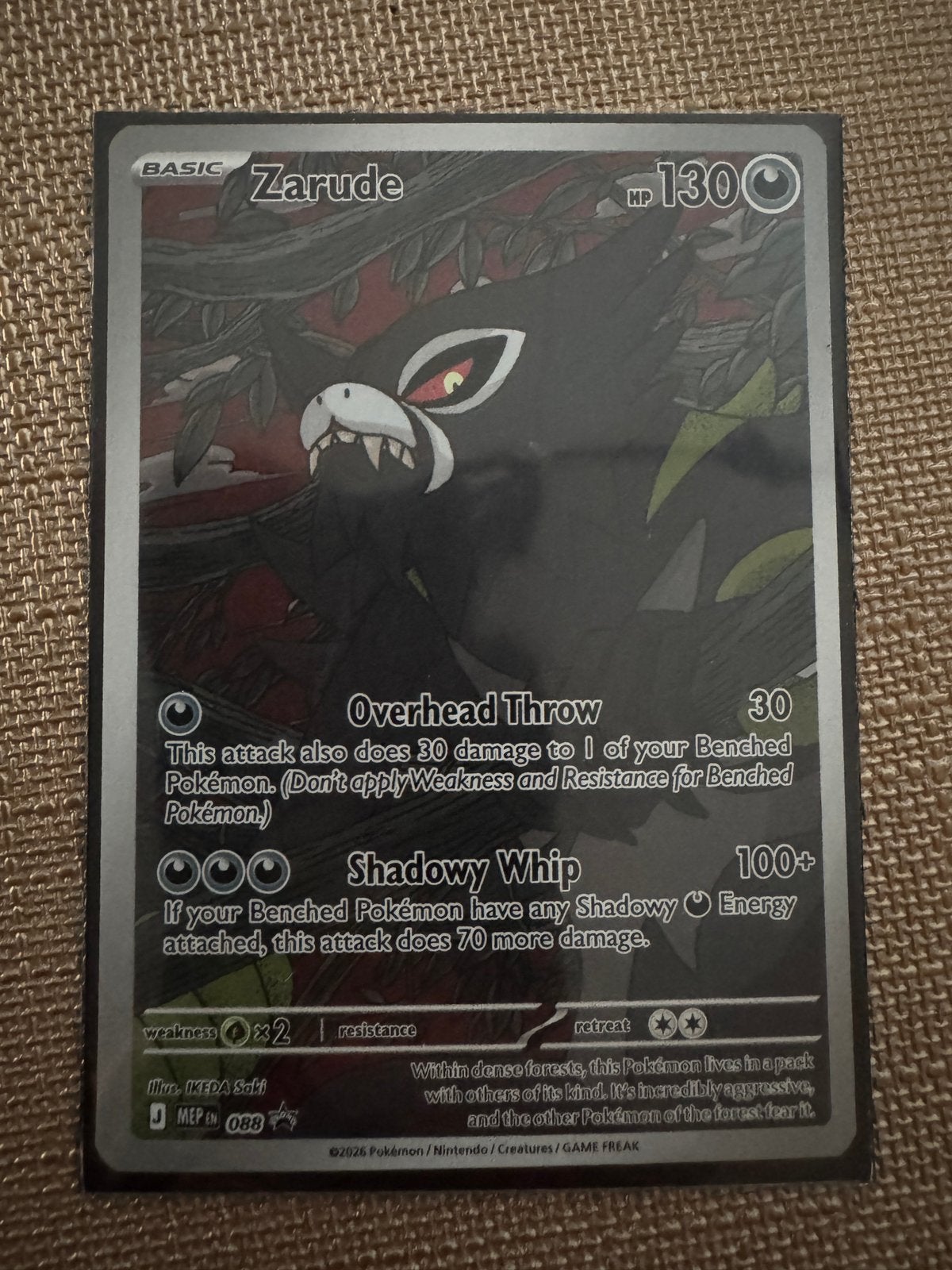 Zarude promo mep088 pitch black pokemon, Ophalen of Verzenden, Zo goed als nieuw