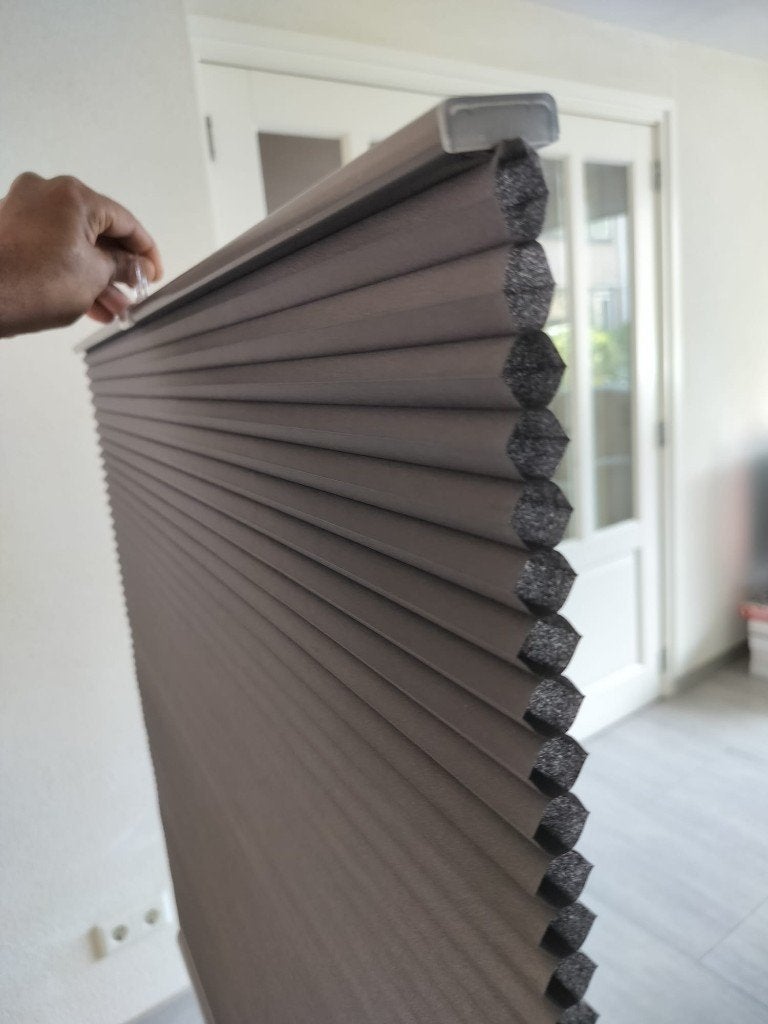 2 x HOPPVALS Plisségordijn, dubbel, grijs, 80x210 cm, Ophalen, Zo goed als nieuw, Grijs