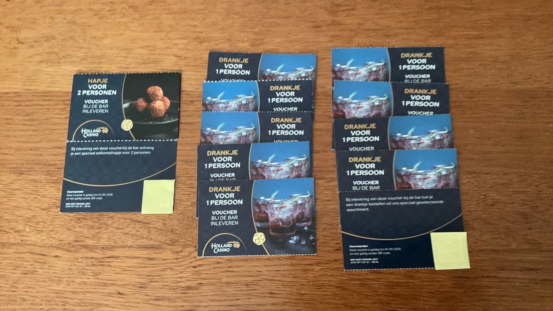Holland casino drank en hapjes bonnen, Twee personen, Cadeaubon
