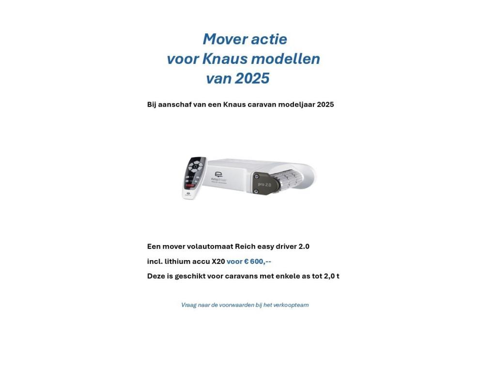 Knaus Sport 500 EU Cassetteluifel, Caravans en Kamperen, Standaardzit, Schokbreker, Bedrijf, 5 tot 6 meter