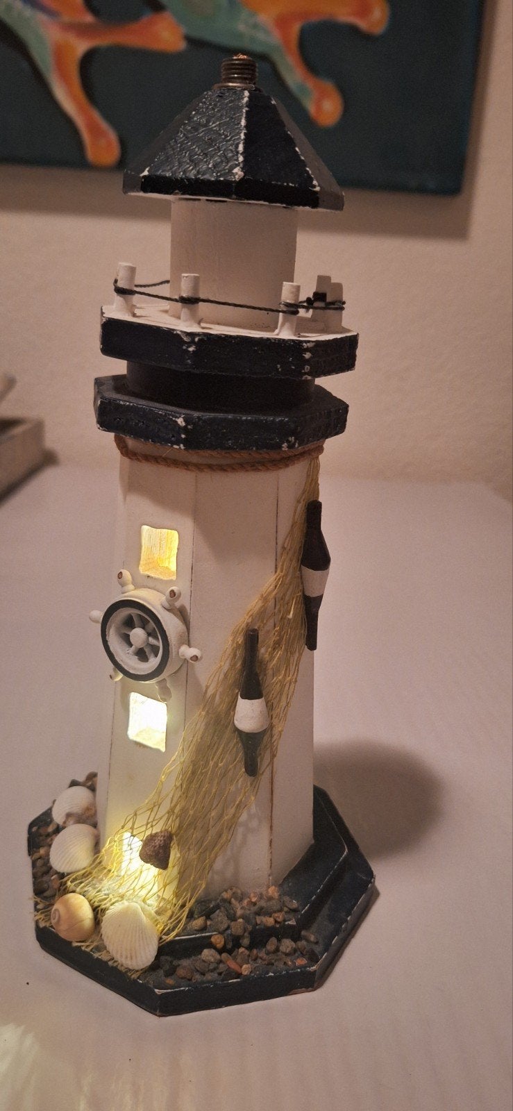 Vuurtoren met licht, Ophalen