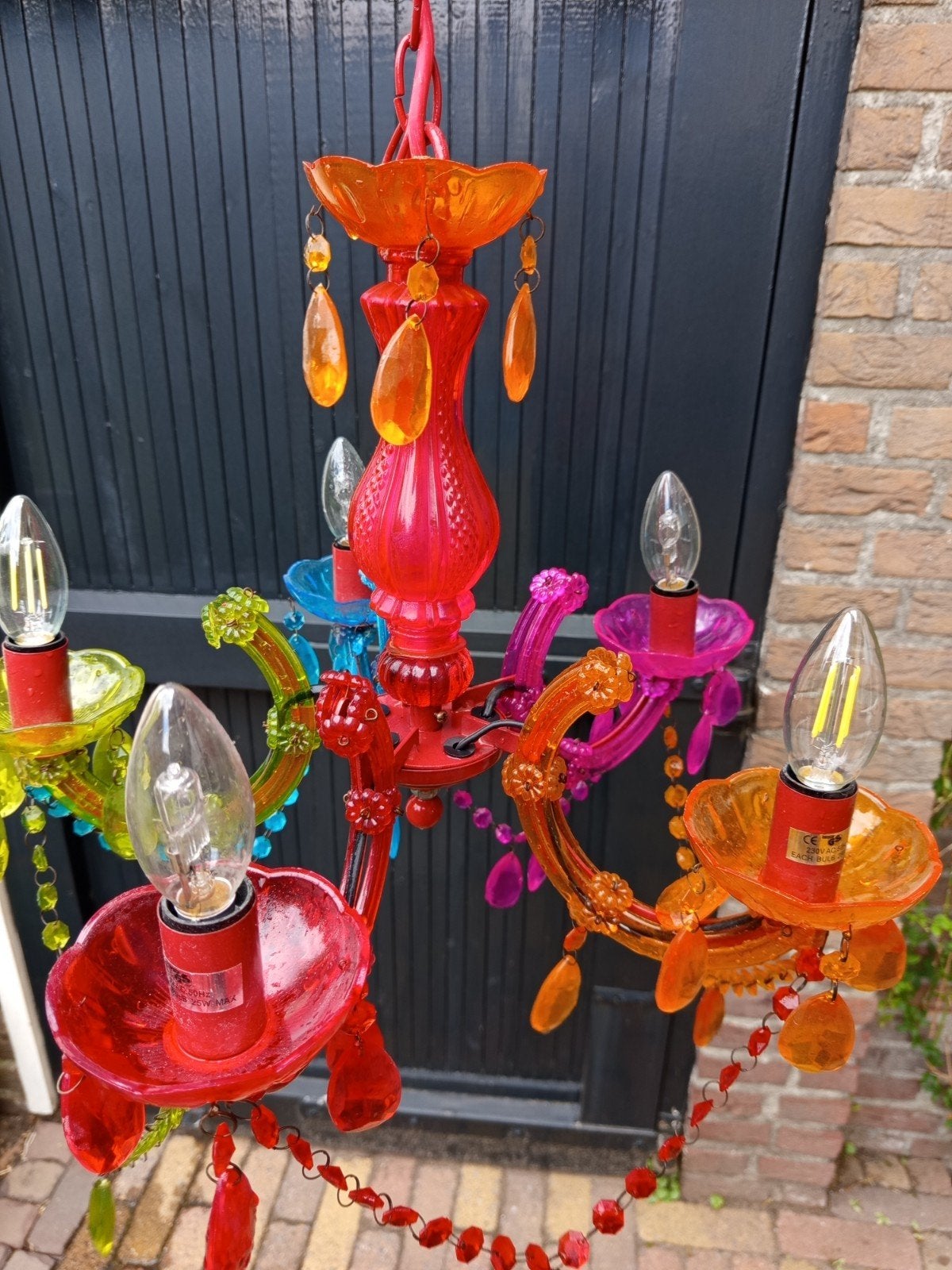 2 kleurige kroonluchters, Huis en Inrichting, Lampen | Kroonluchters, Ophalen