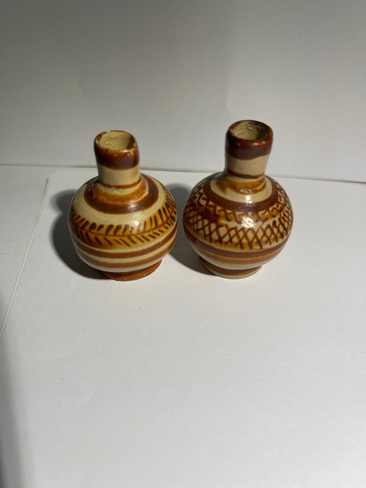 Vintage Tonala Mexicaanse miniatuur klei waterflesje/vaasje, Ophalen of Verzenden