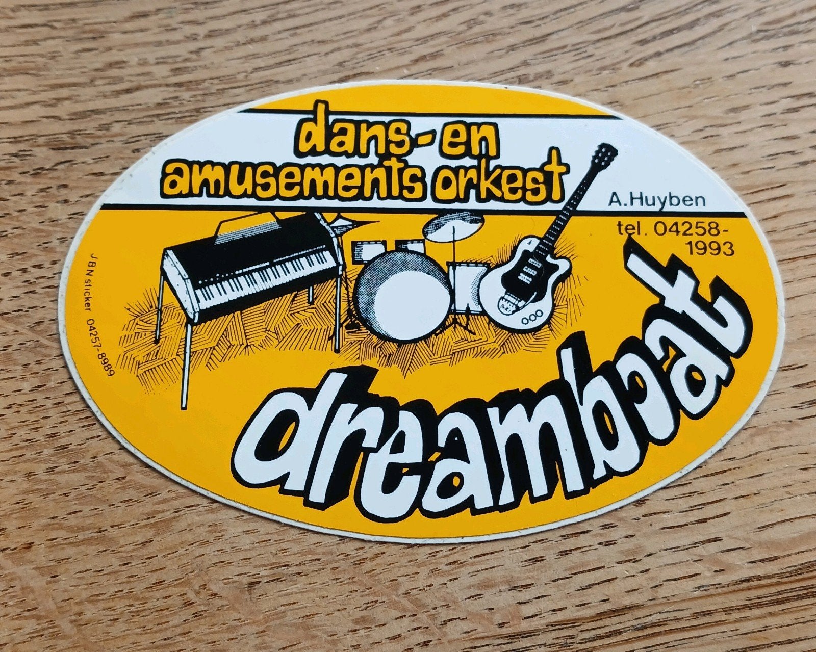 Sticker dans en amusementsorkest Dreamboat,  ALPHEN brabant, Ophalen of Verzenden
