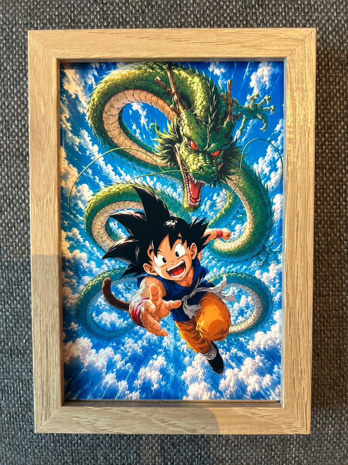 Dragon Ball poster met lijst - Goku & Shenron 15x20, Ophalen of Verzenden, Zo goed als nieuw