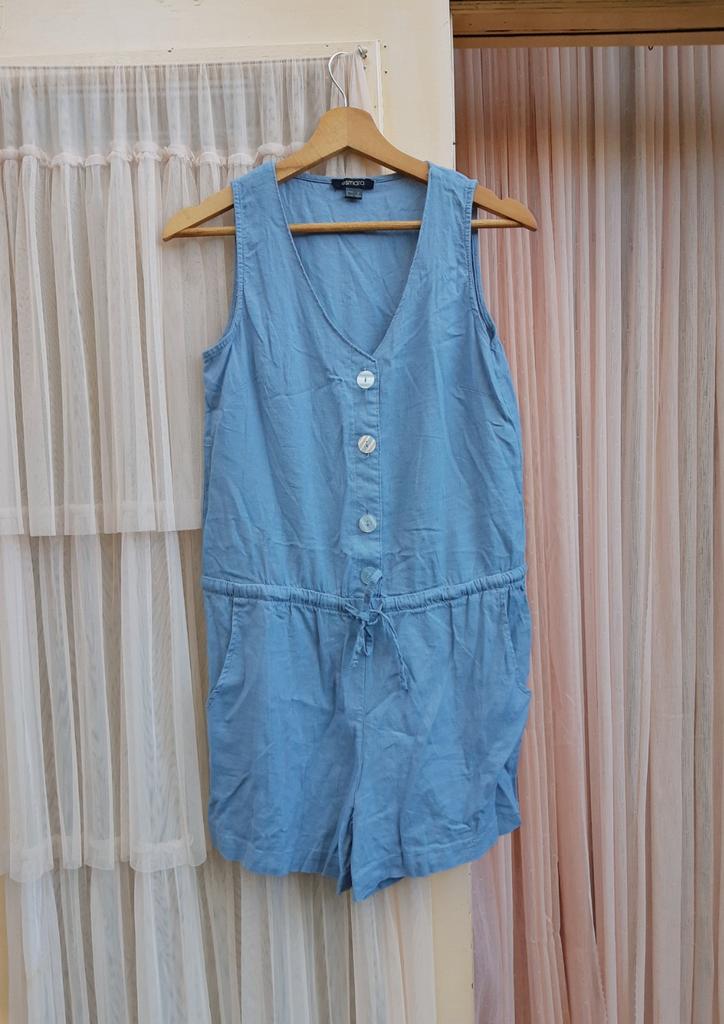 Esmara leuke lichtblauwe korte linnen jumpsuit playsuit S M, Kleding | Dames, Jumpsuits, Maat 38/40 (M), Blauw, Zo goed als nieuw