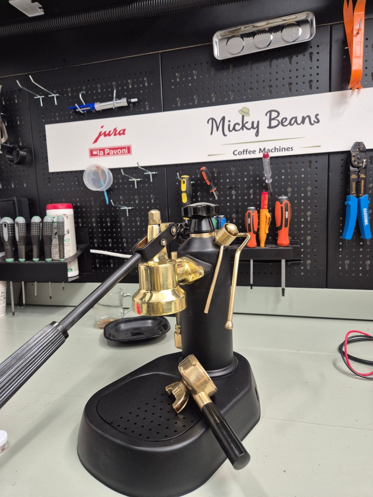 La Pavoni 1986 Custom incl garantie, Ophalen, Espresso apparaat, Micky Beans, Refurbished
