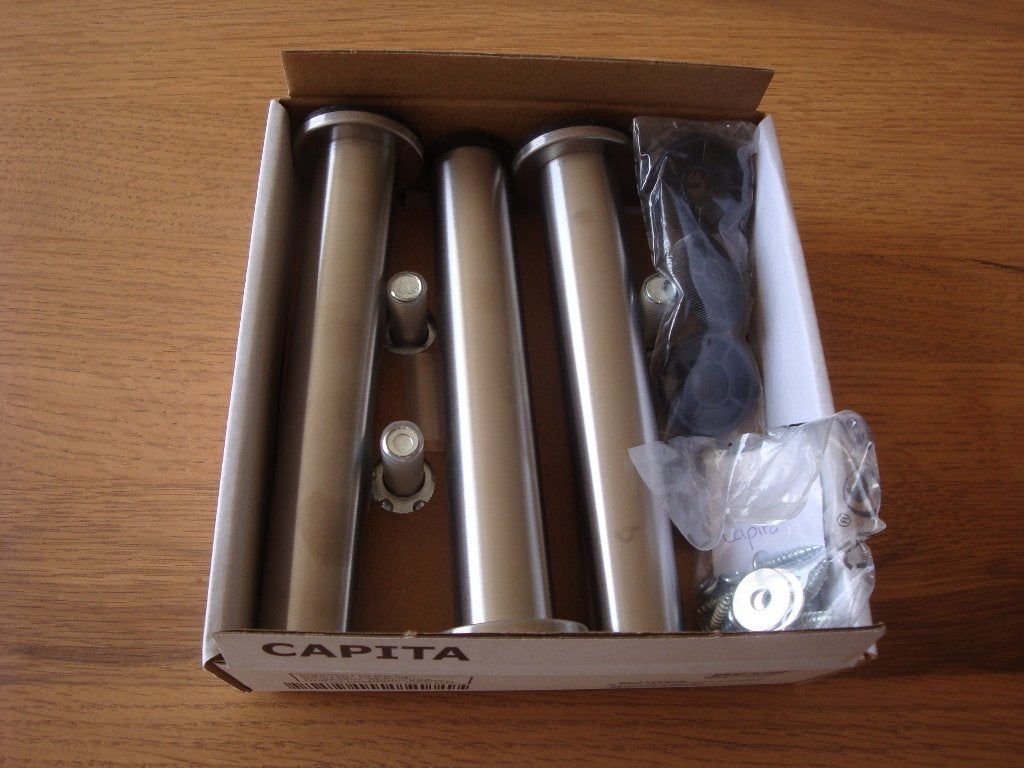 Ikea Capita pootjes roestvrij staal 16 cm nieuw 3 x ook los, 100 tot 250 mm, Overige typen, Nieuw, Ophalen of Verzenden