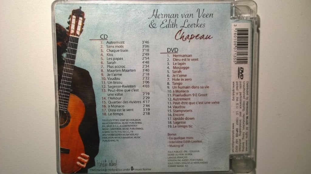 Herman van Veen & Edith Leerkes - Chapeau (CD + DVD), Inclusief DVD, Pop, Ophalen of Verzenden, Zo goed als nieuw