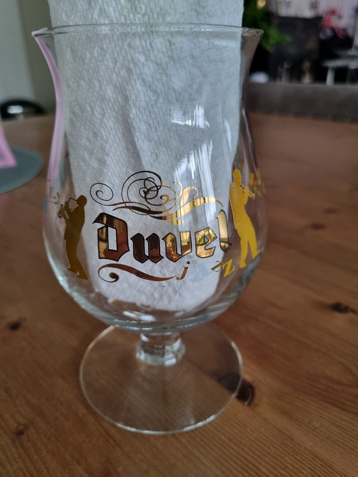 Duvel Limited Edition Jazz Collection Tulip Bierglas 2007, Vintage, Meerkleurig, Ophalen of Verzenden, Zo goed als nieuw