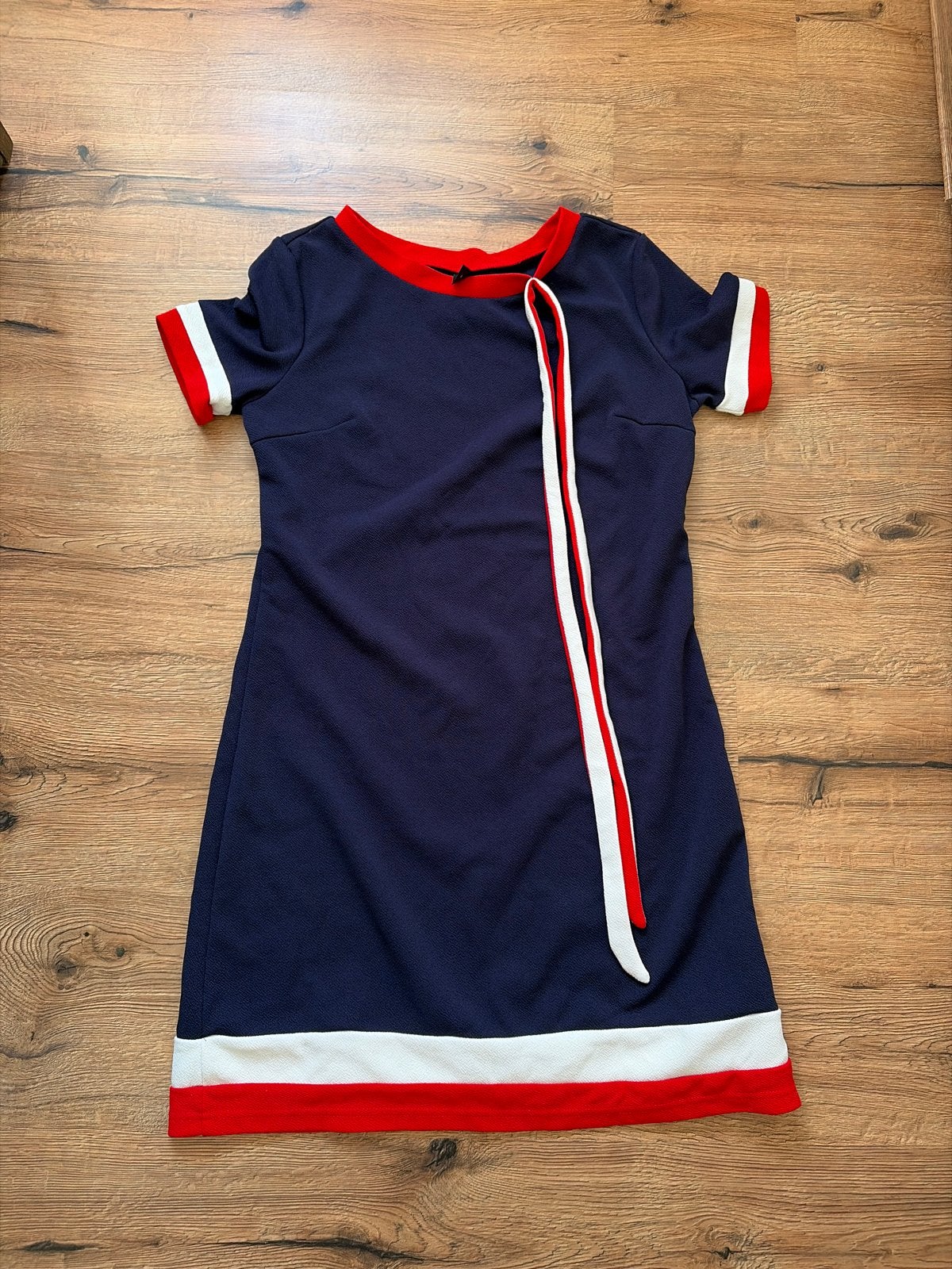 Shein Jurk Blauw Rood Wit Maat S, Blauw, Ophalen of Verzenden, Zo goed als nieuw, Maat 36 (S)