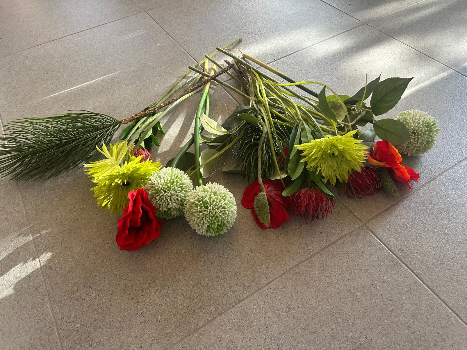 Bos kunstbloemen zonder vaas, Ophalen of Verzenden, Gebruikt, Kunstbloem, Meerkleurig