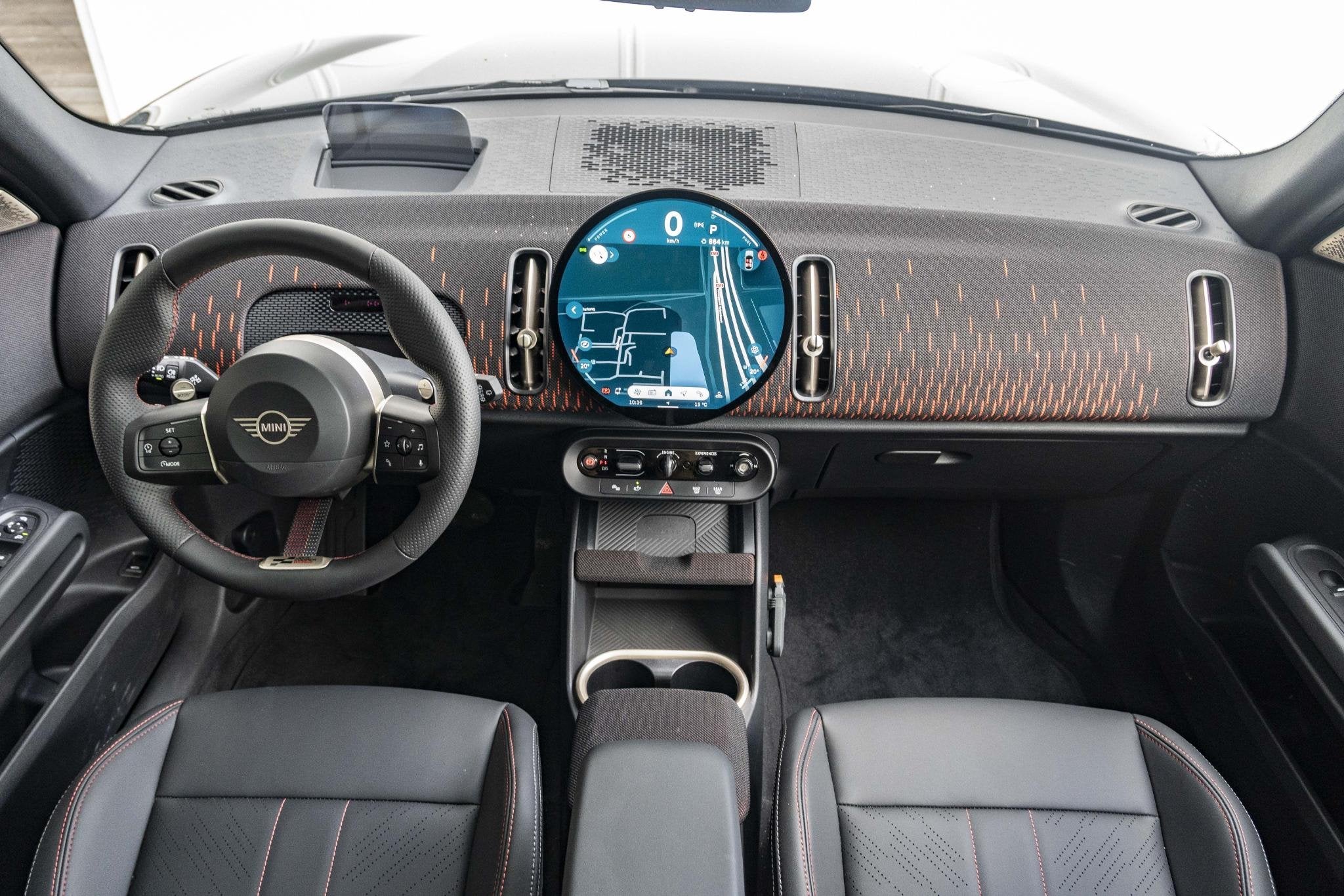 MINI Countryman C John Cooper Works L-pakket | 19" John Coop, Met garantie (alle), Leder en Stof, Zwart, Origineel Nederlands