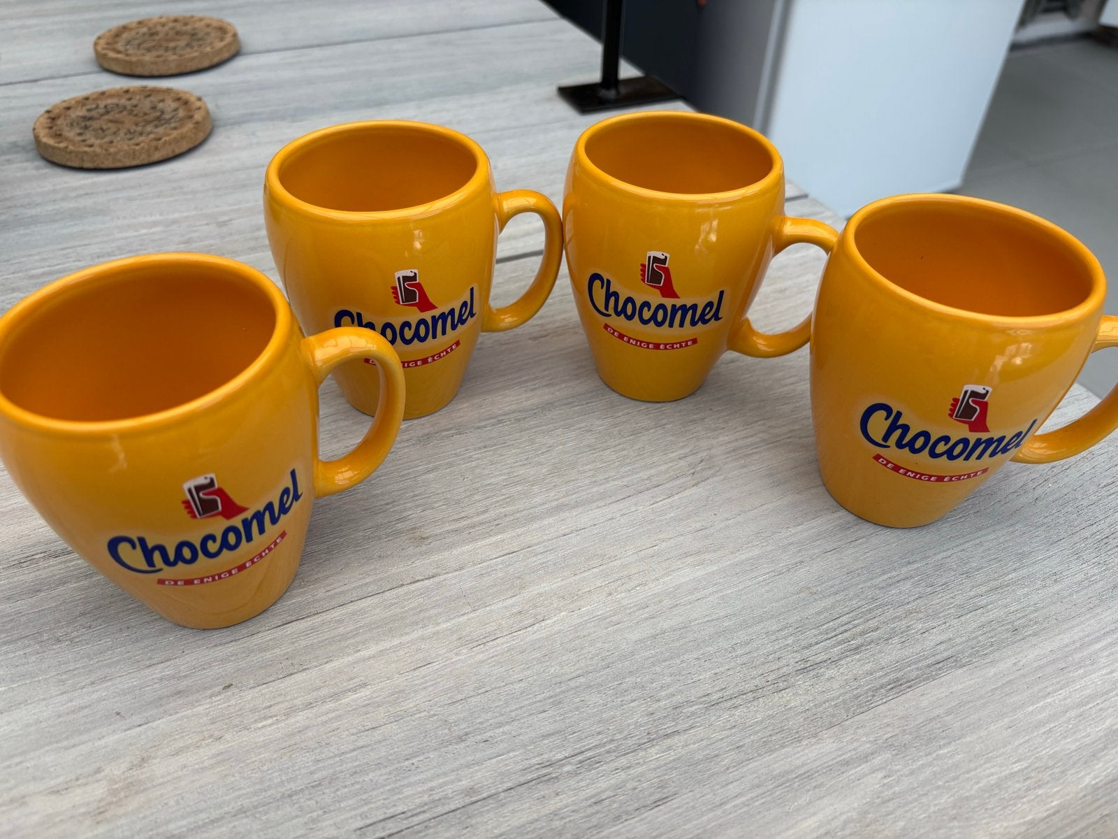 4 Chocomel mokken, Gebruikt, Overige merken, Keramiek, Modern