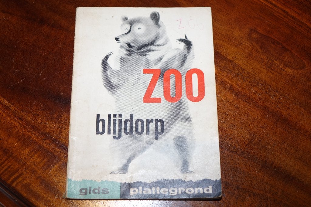 vintage reclame Gids plattegrond van Diergaarde Blijdorp Zoo, Verzamelen, Verzenden, Gebruikt, Overige typen