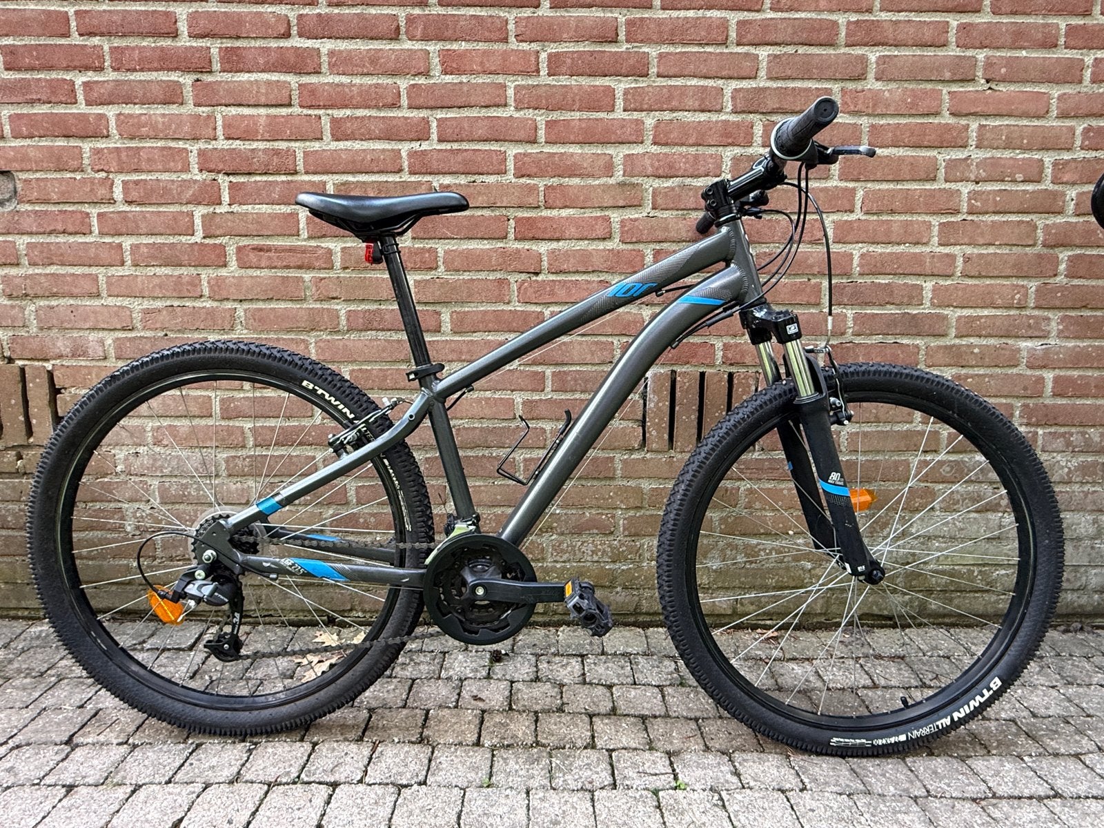 Rockrider ST 100 Mountainbike - Grijs/Blauw, Fietsen en Brommers, Fietsen | Mountainbikes en ATB, Gebruikt, Hardtail, 53 tot 57 cm