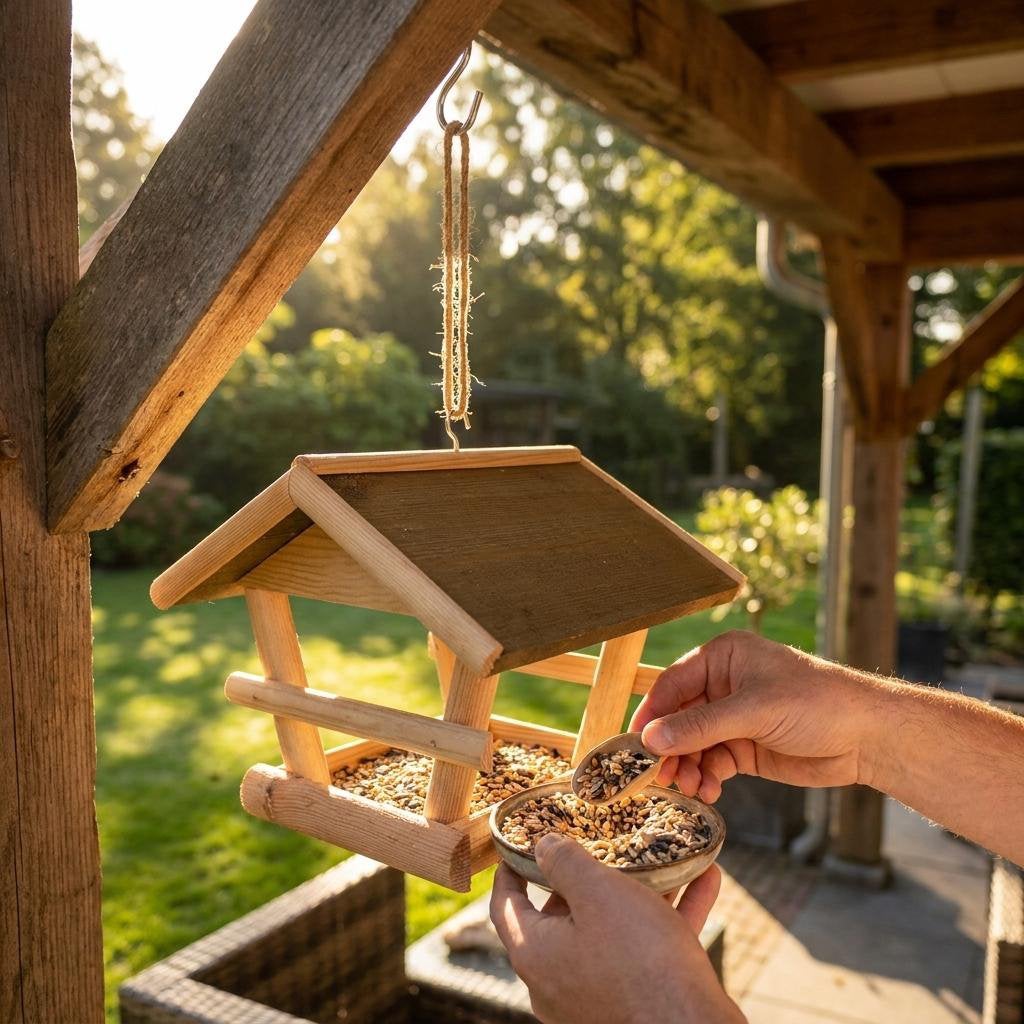 Hangend vogelvoederhuis 27 cm, Ophalen of Verzenden, Zo goed als nieuw