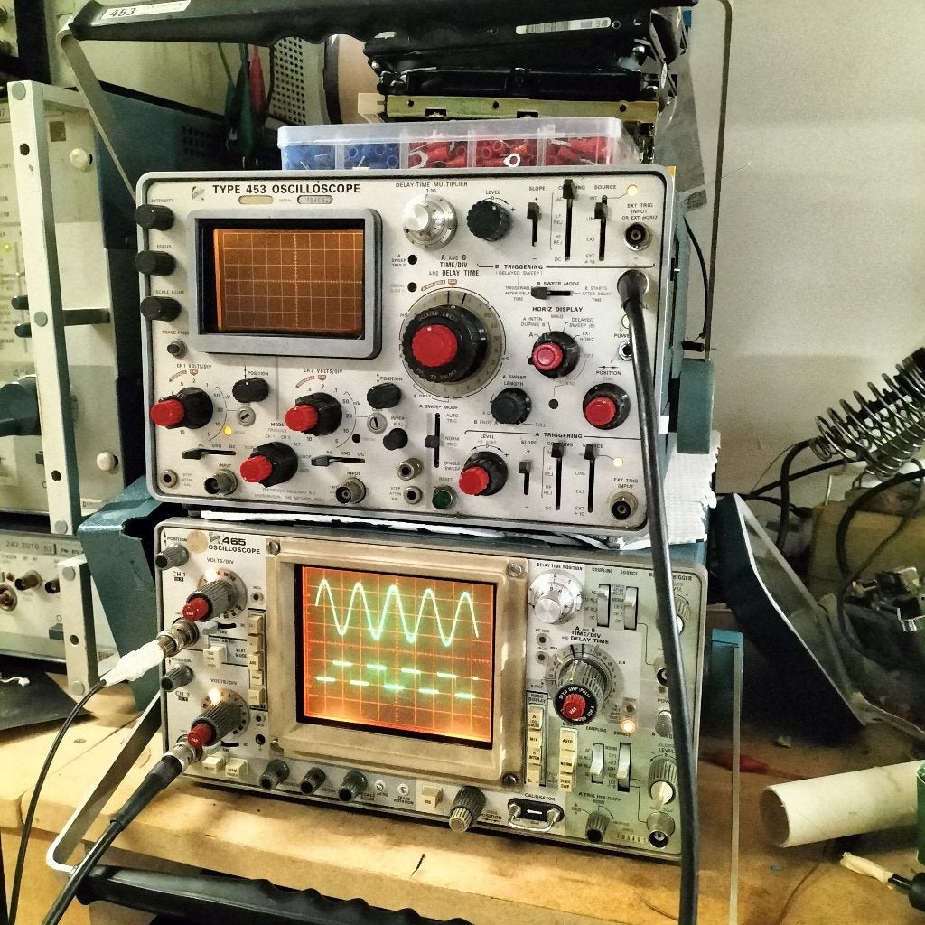 Tektronix oscilloscopes  453  + 465, Ophalen, Gebruikt