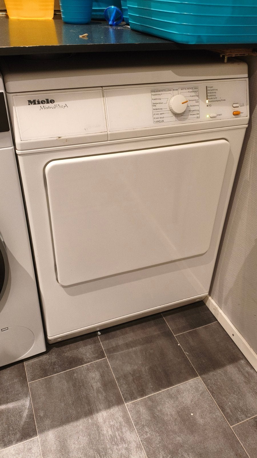 Miele wasdroger Mistral, Ophalen, Gebruikt, Luchtafvoer, Anti-kreukfase