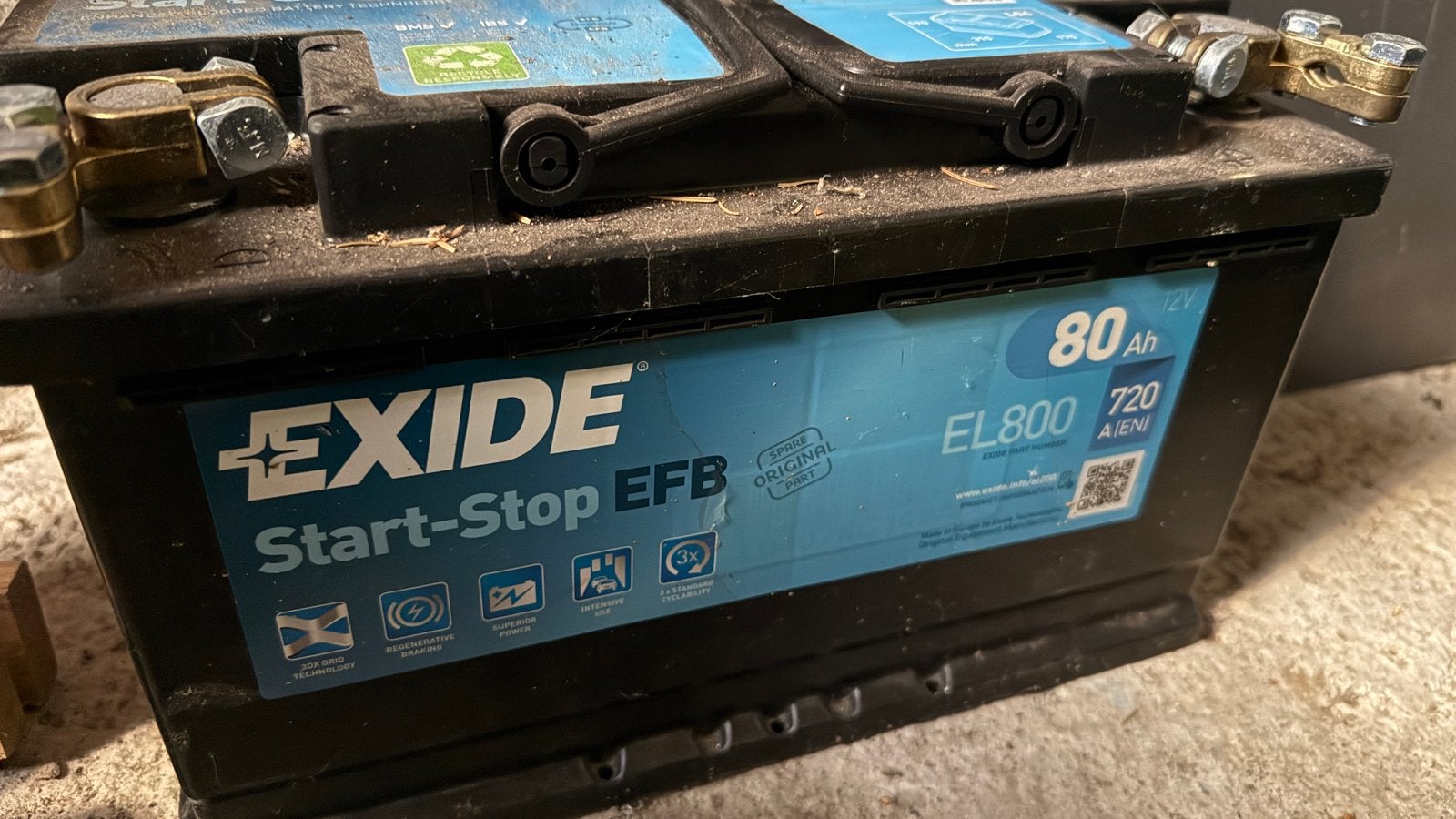 Exide Start-Stop EFB Accu 80Ah EL800 - Onbekende staat, Auto-onderdelen, Ophalen, Gebruikt