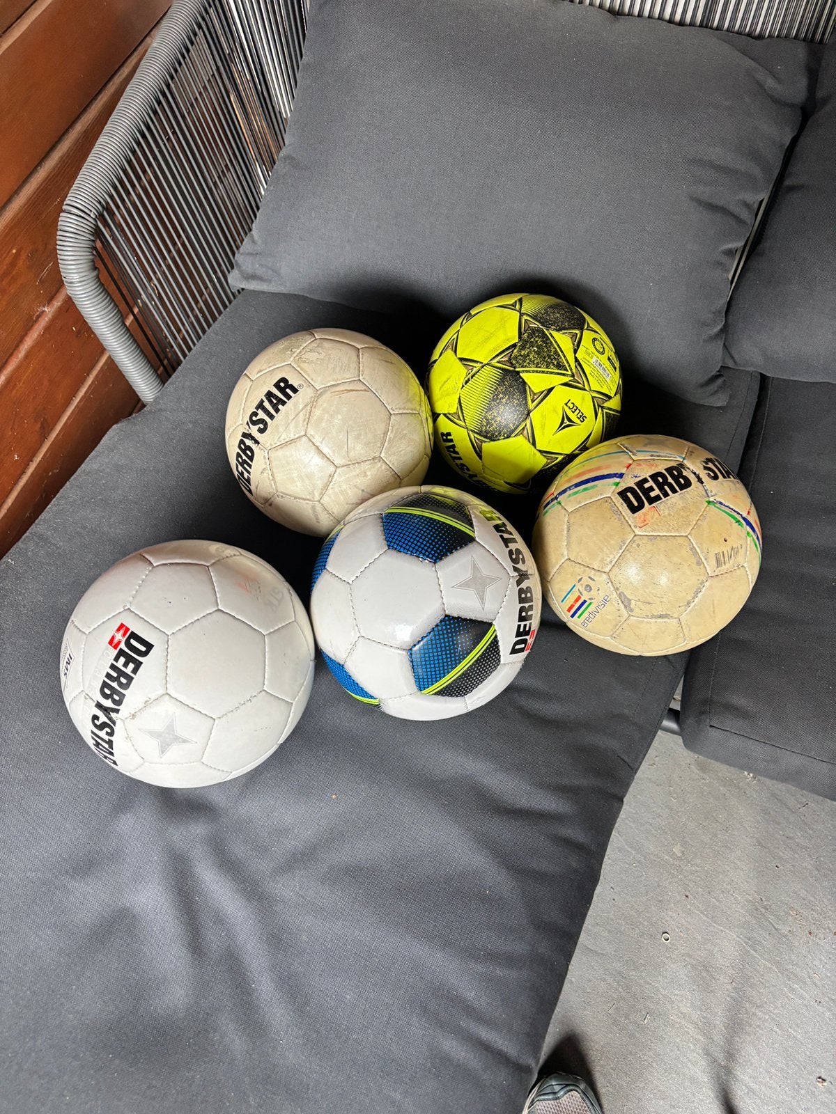 5 goede derby star ballen, Maat XL, Ophalen, Zo goed als nieuw, Bal