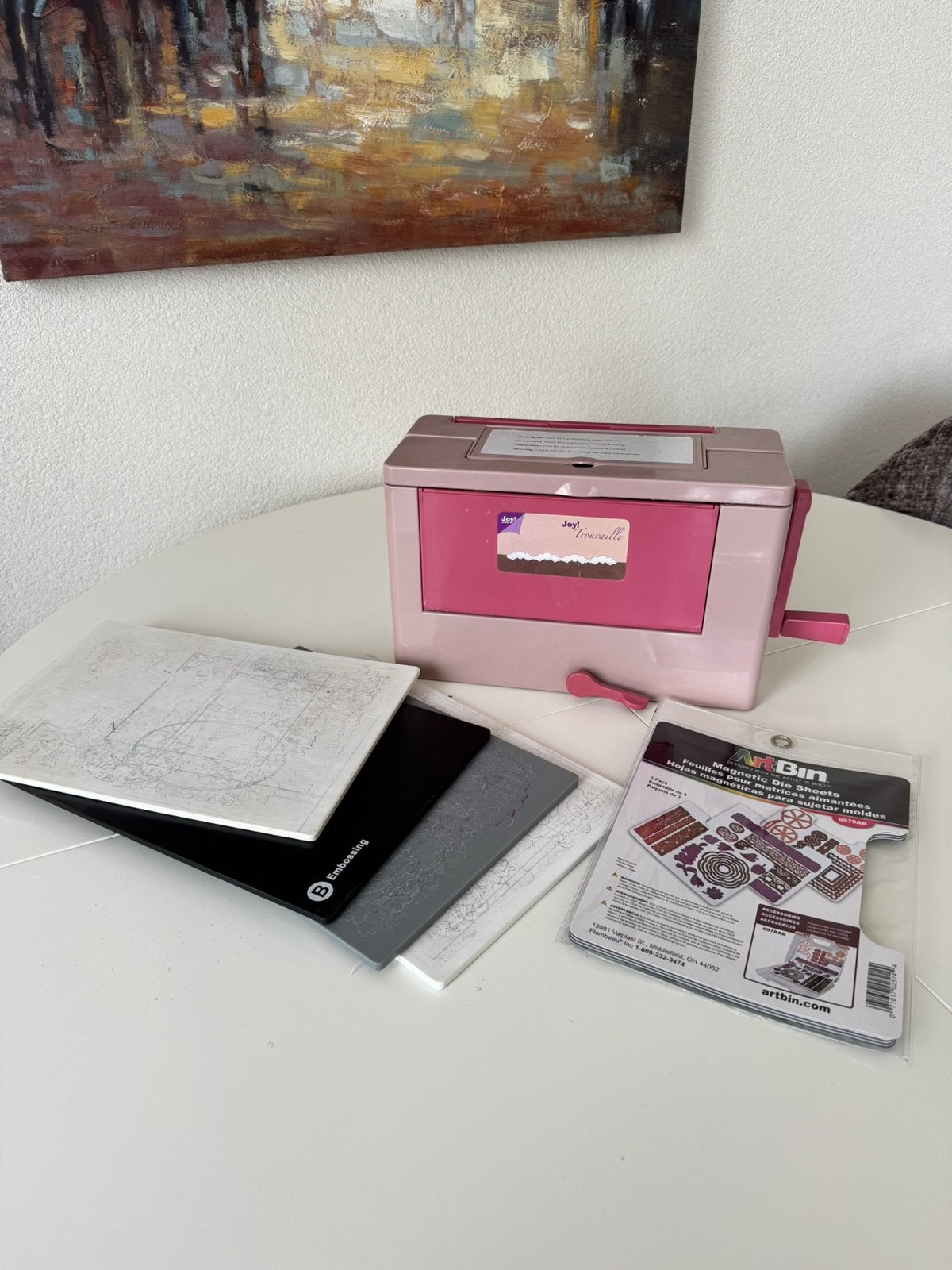 Joy craft snij- en embossing machine, Roze, Ophalen of Verzenden, Zo goed als nieuw, Kunststof