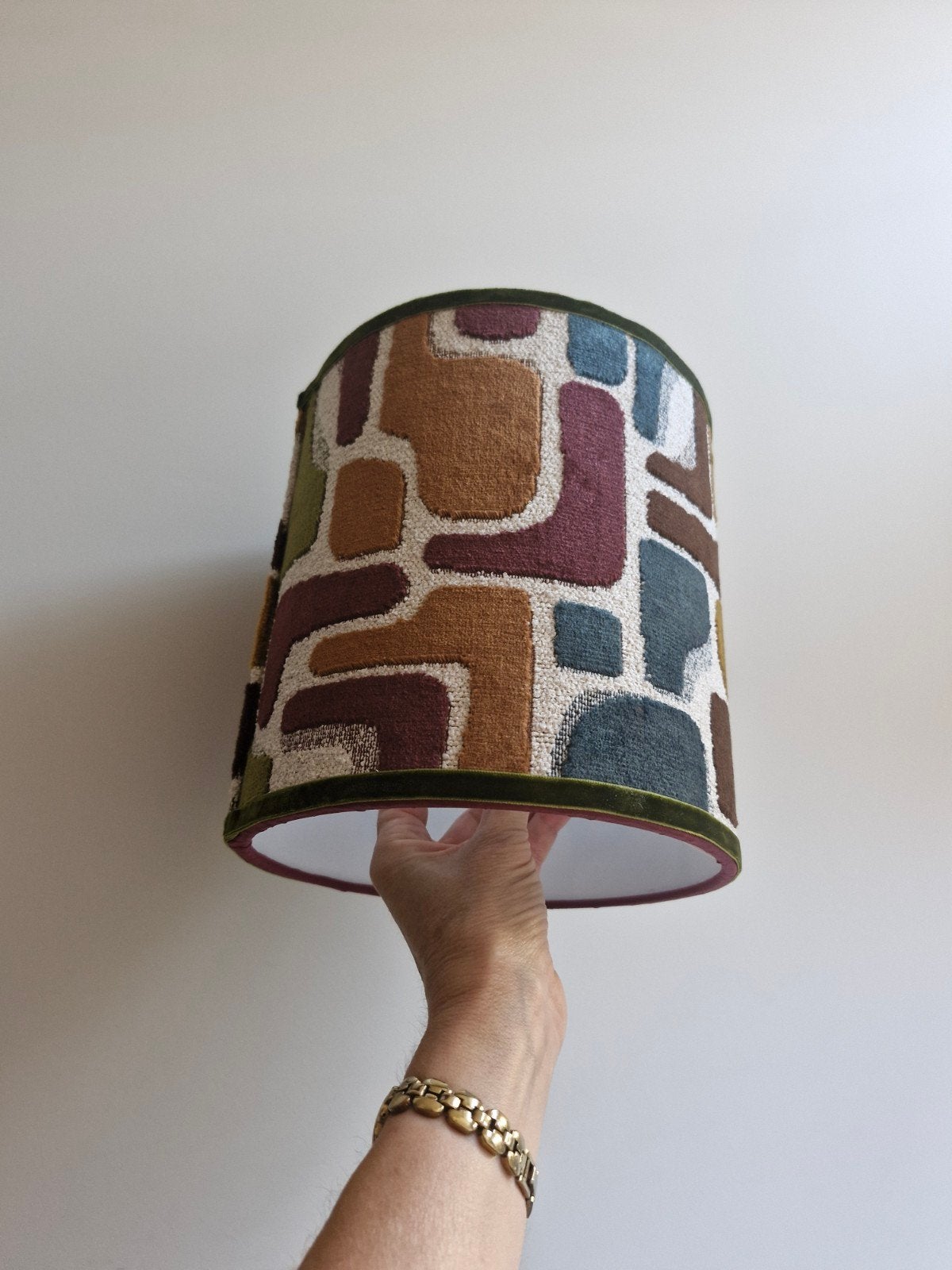 handgemaakte lampenkap in warme kleuren, Meerkleurig, Rond, Nieuw, 20 cm